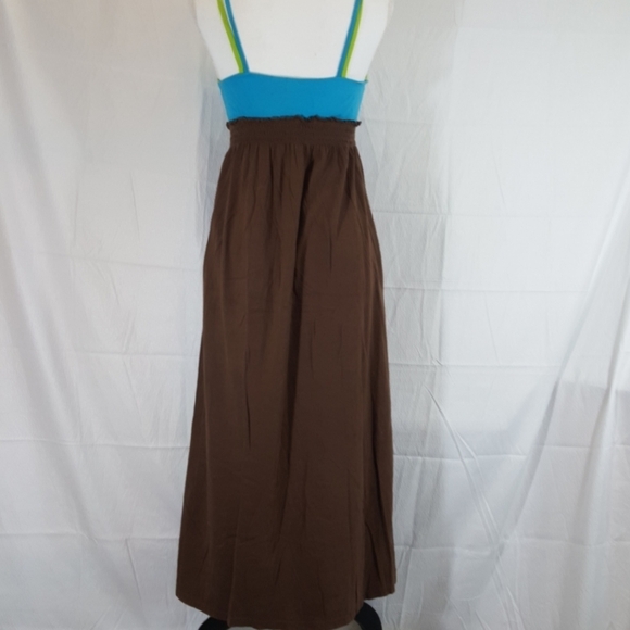 Girls Route 66 brown and blue maxi dress - Picture 5 of 6